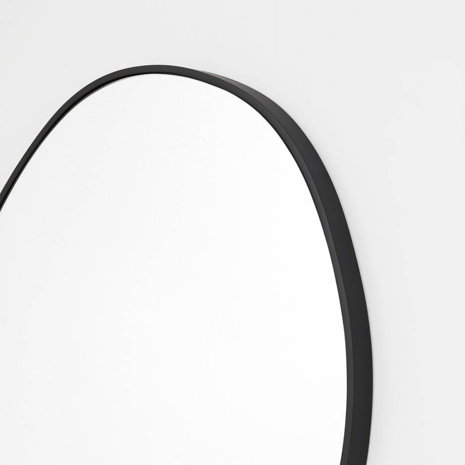 MIDDLE OF NOWHERE Organic Mirror 70x80cm Black - Modern Wall Decor for Living Room, Bedroom & Entryway