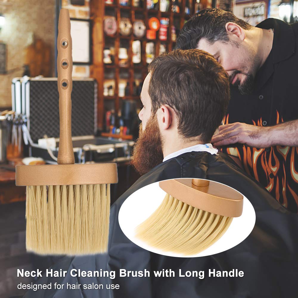 Professional Long Handle Neck Hair Cleaning Brush - Salon Grooming Tool for Hair Cutting, Shaving & Sweeping | Perfect for Barbershops, Home Grooming & Pet Care