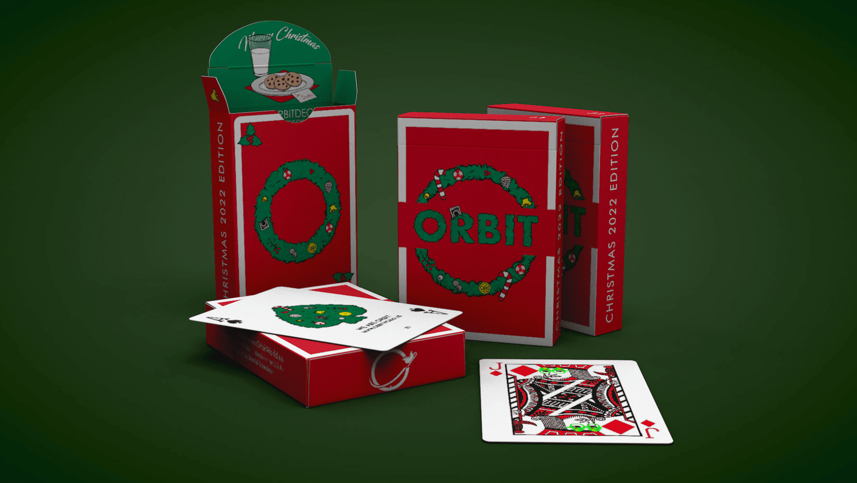 Orbit Christmas V2 Playing Cards - Premium Holiday-Themed Deck for Card Games, Magic Tricks & Collectors | Perfect for Christmas Gifts, Family Game Nights & Poker Parties