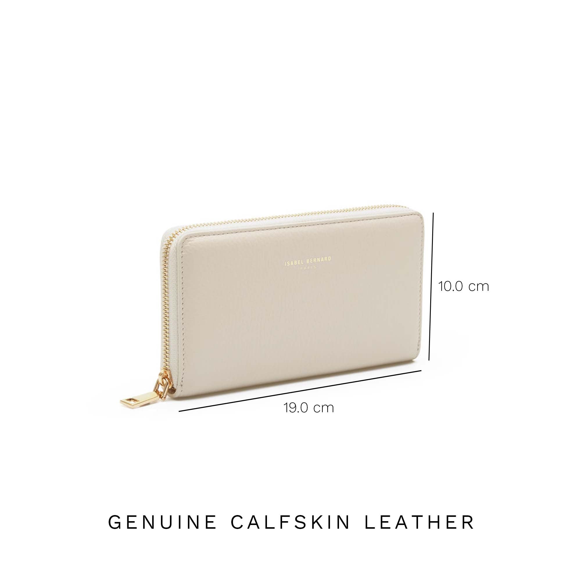 Isabel Cream Calfskin Leather Shopper Bag and Wallet Set - Luxury Women's Handbag Gift for Work, Travel & Everyday Use