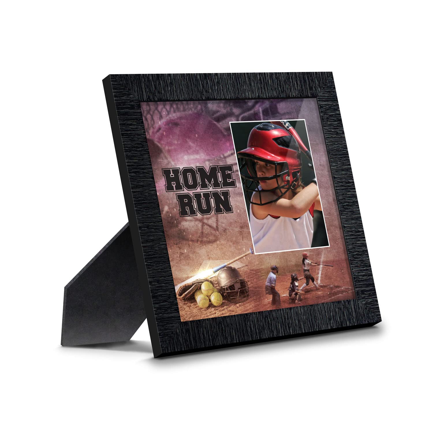 Home Run Softball Picture Frame 6365CH - Perfect for Displaying Sports Memories in Bedrooms, Offices, and Man Caves