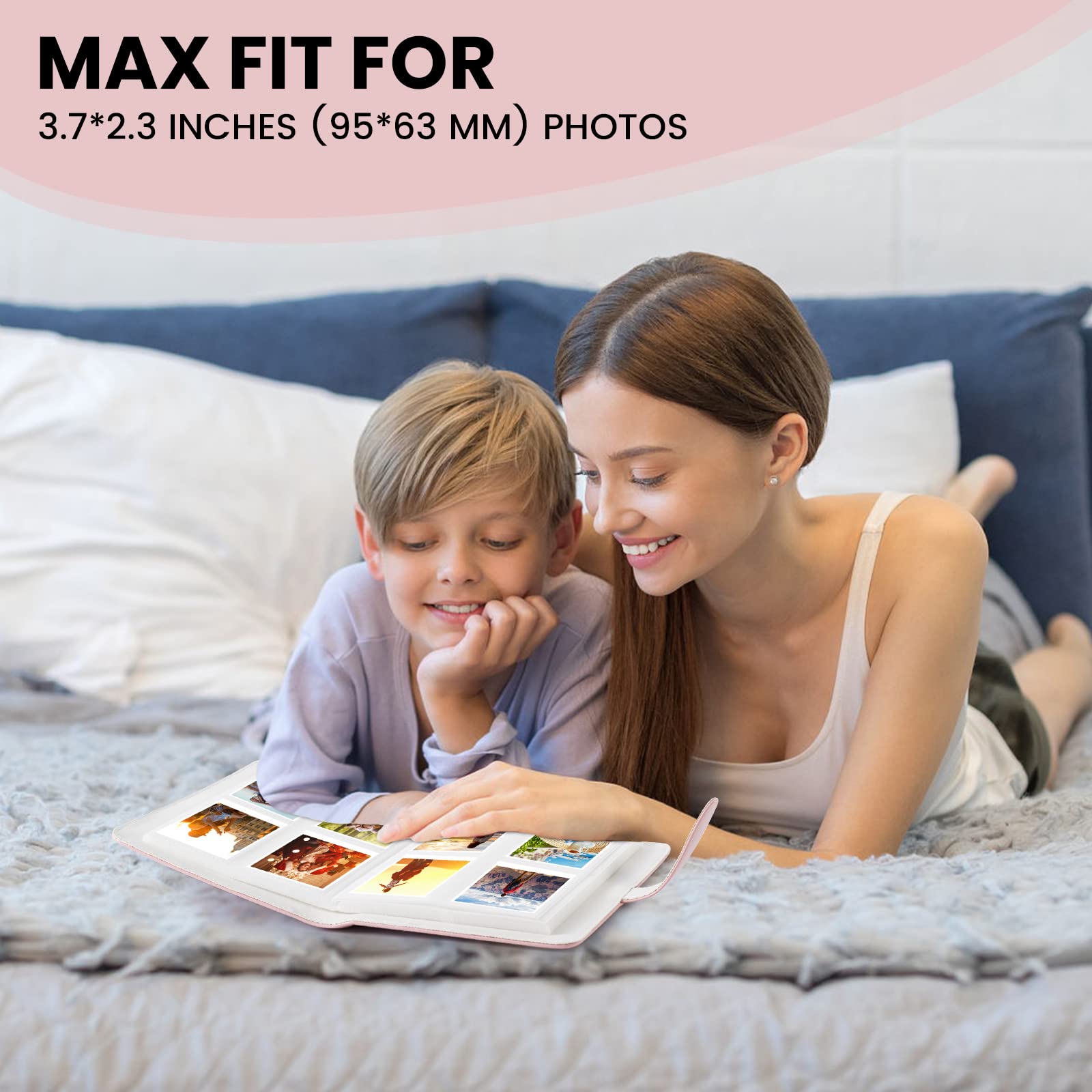 DUNSOO 256-Pocket Photo Album for Instax Mini & Polaroid Photos - Holds Fujifilm, Polaroid & Kodak Zinc Prints (95x63mm) - Perfect for Wedding, Travel & Family Memory Scrapbooking (Brown)