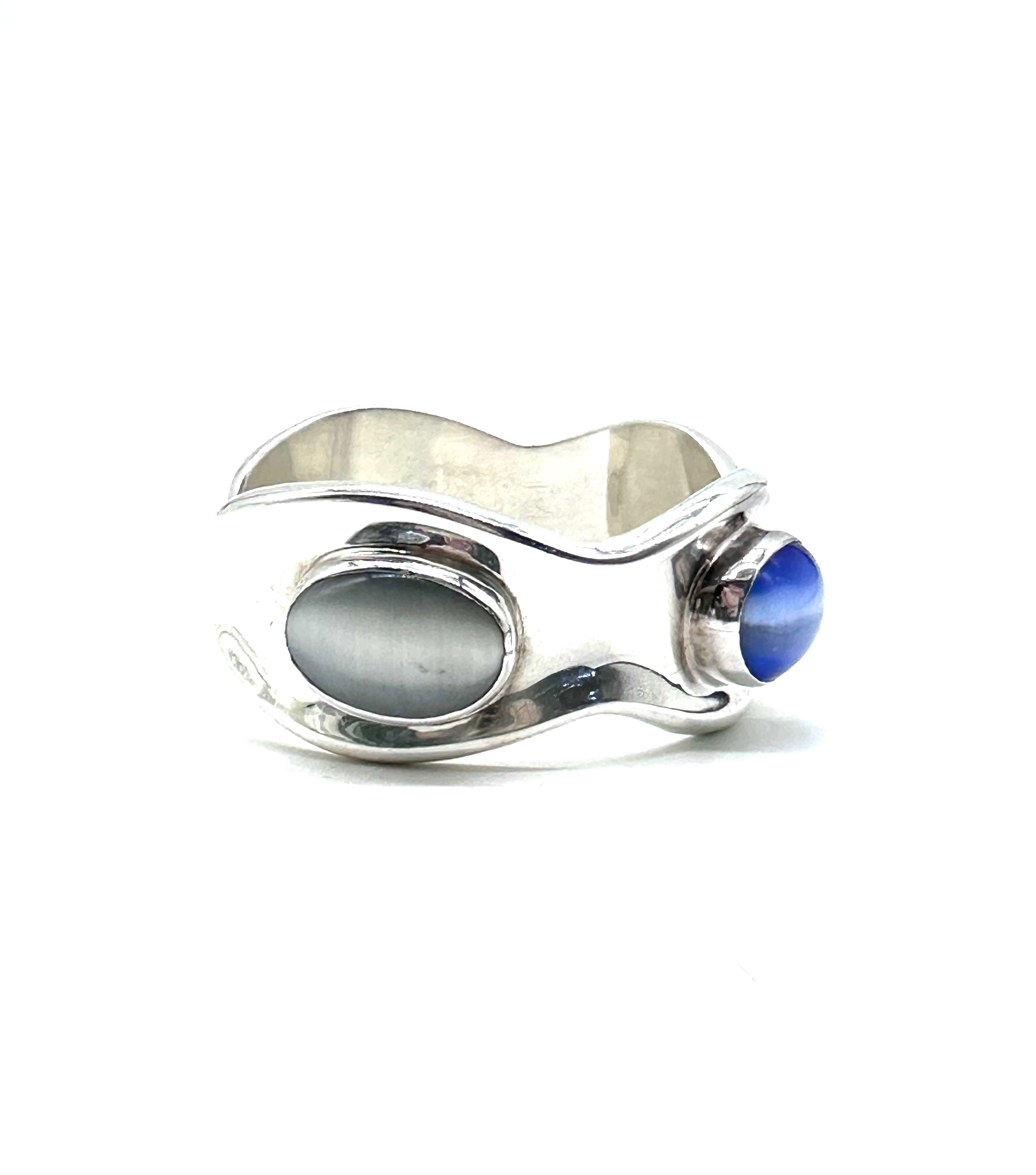 Moonstone Sterling Silver Cuff Bracelet for Women – Elegant Boho Jewelry for Everyday Wear & Special Occasions