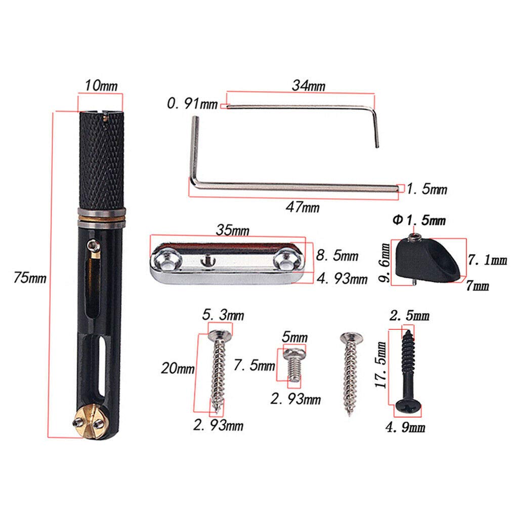 5-String Bass Guitar Bridge with Screws & Wrench - Premium Replacement Part for Electric Bass Guitars - Perfect for DIY Repairs & Upgrades