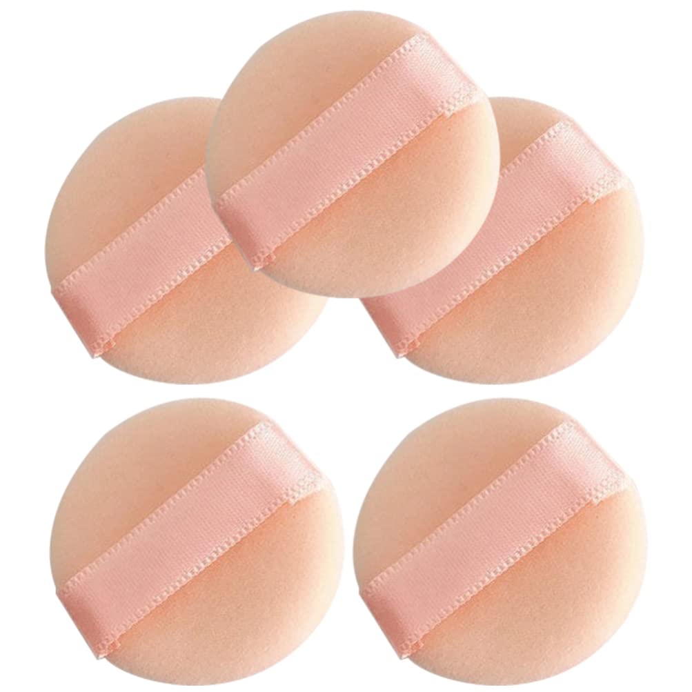 Beavorty 5-Pack Mini Makeup Setting Powder Puffs - Reusable Cosmetic Sponges for Face & Loose Powder Application | Perfect for On-the-Go Touch-Ups, Travel & Professional Makeup Kits