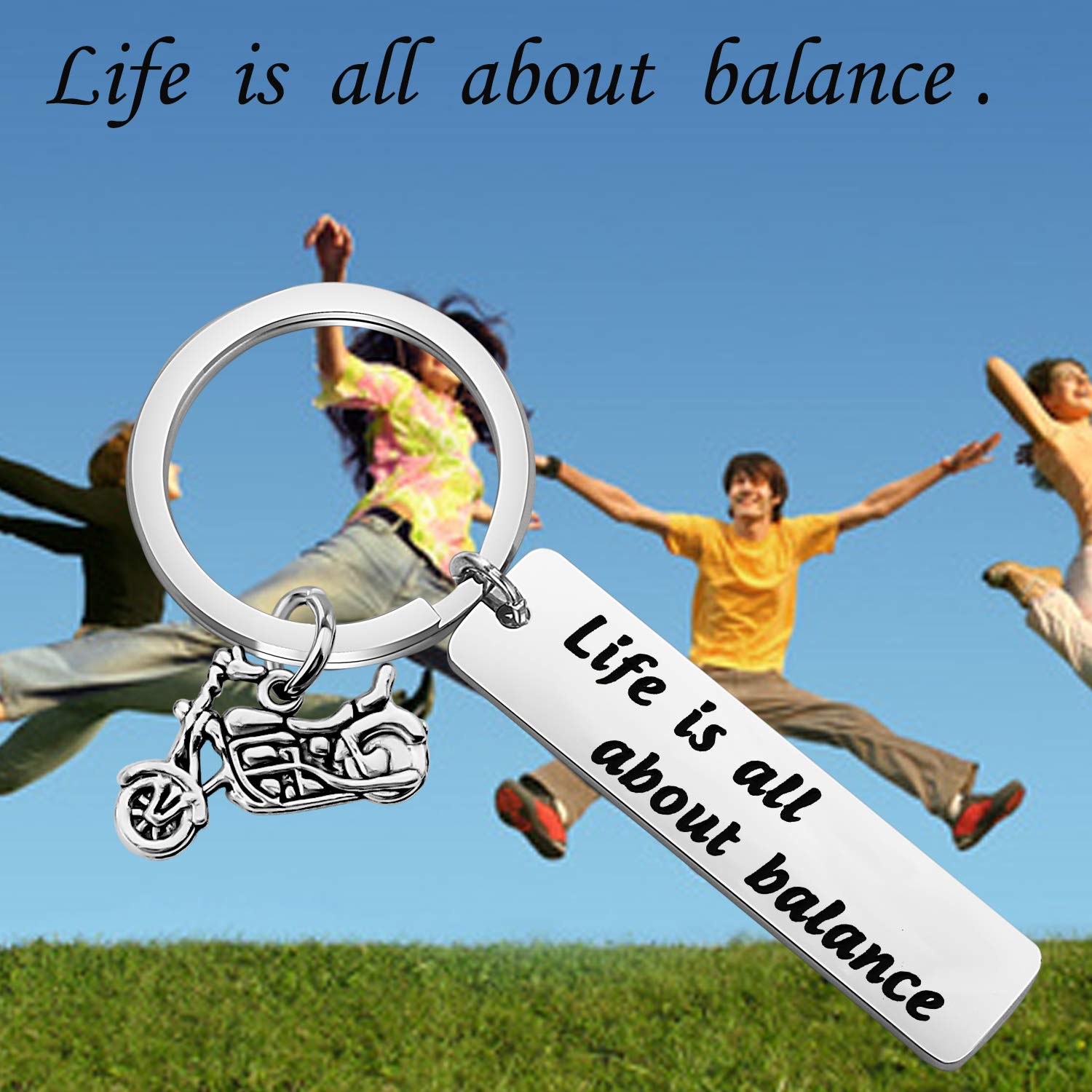 CHOORO Ride Safe Keychain - Motorcycle Lover Gift for Bikers - Life Is All About Balance - Durable Motorbike Keyring for Harley & Cruiser Riders - Perfect for Road Trips & Bike Meetups