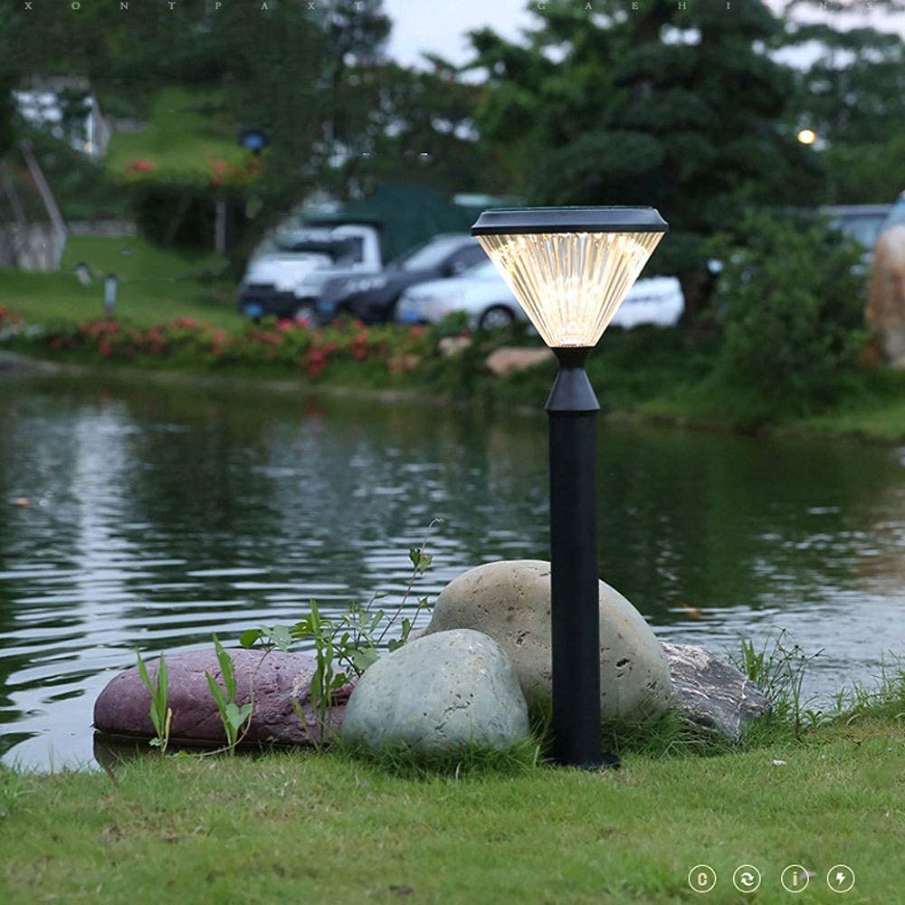 75Cm Black Solar Outdoor Lamp Post Lights - Waterproof LED Garden Pole Light for Villa, Street & Wall Decoration - Energy-Saving Household Lighting for Pathways, Driveways & Landscaping (Gray)