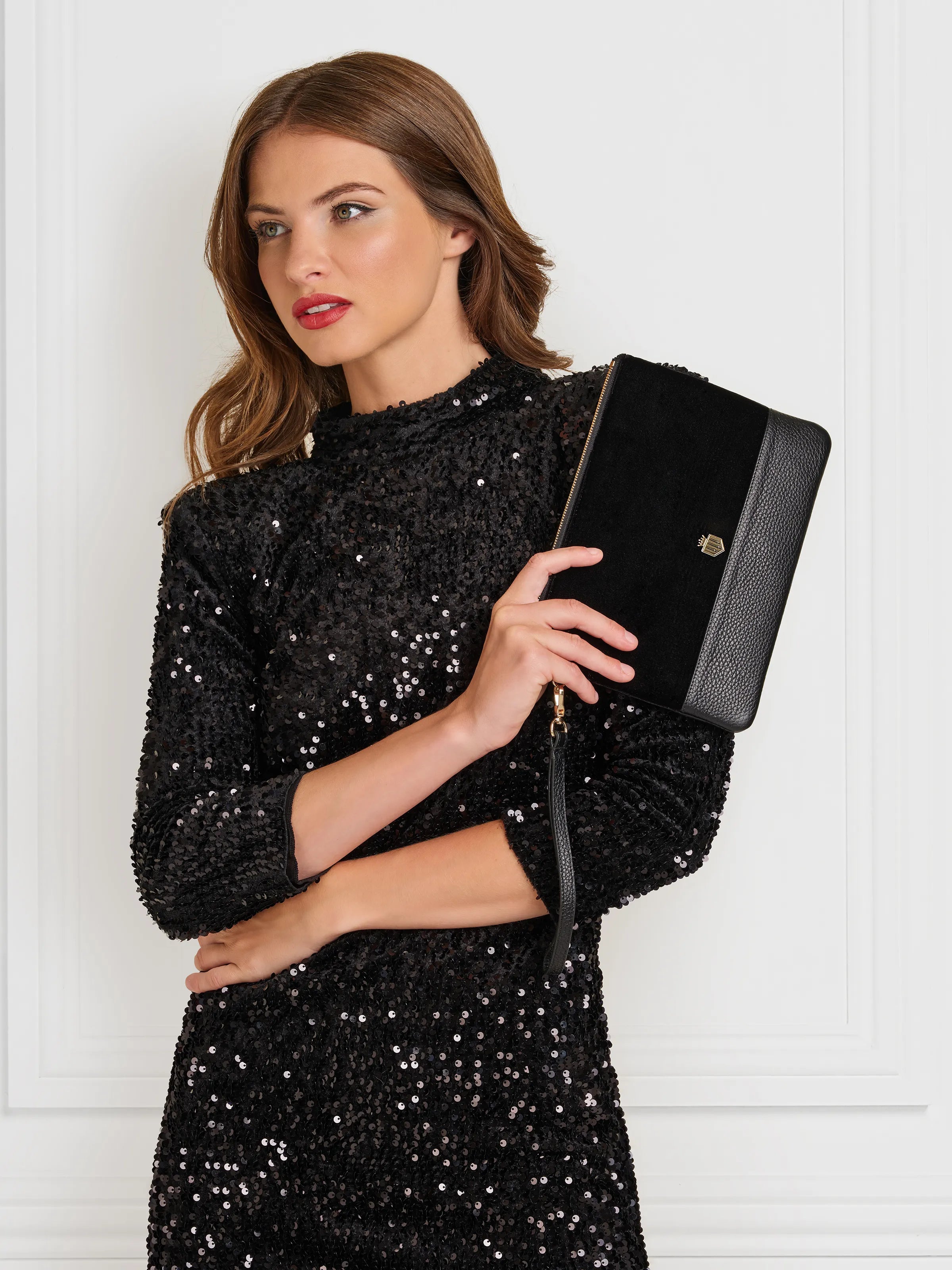 Luxury Highbury Clutch Bag - Black Velvet Evening Purse for Women | Elegant Clutch for Parties, Weddings & Special Occasions