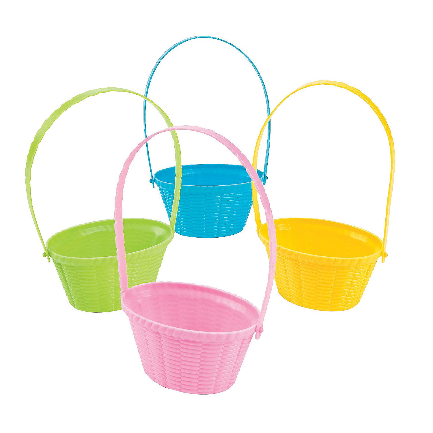 Pastel Easter Baskets Set of 12 - Easter Party & Hunt Supplies for Kids