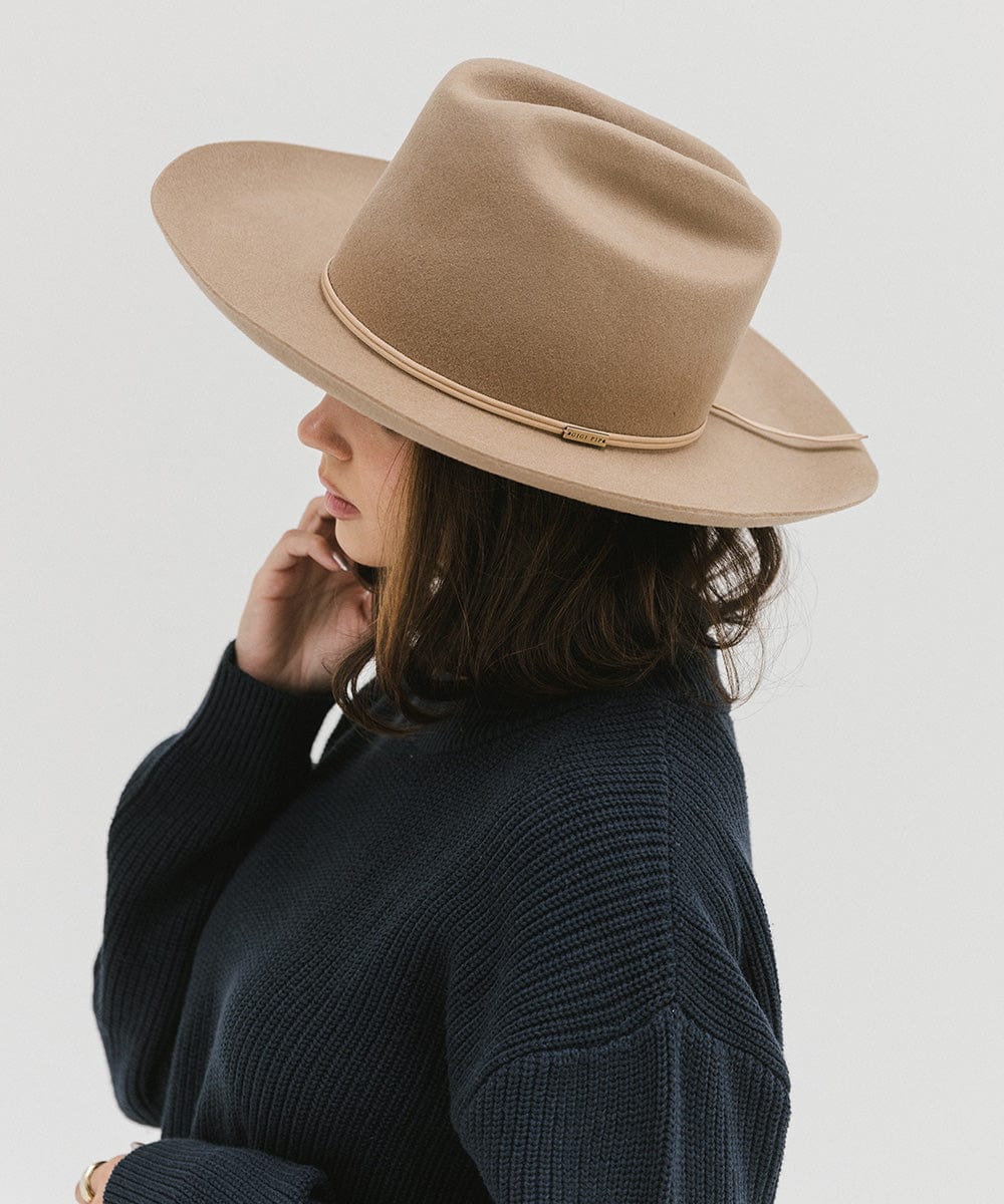 Ezra Western Cowboy Hat for Men & Women - Stylish Felt Cowboy Hat with Wide Brim - Perfect for Rodeo, Country Music Festivals & Outdoor Adventures