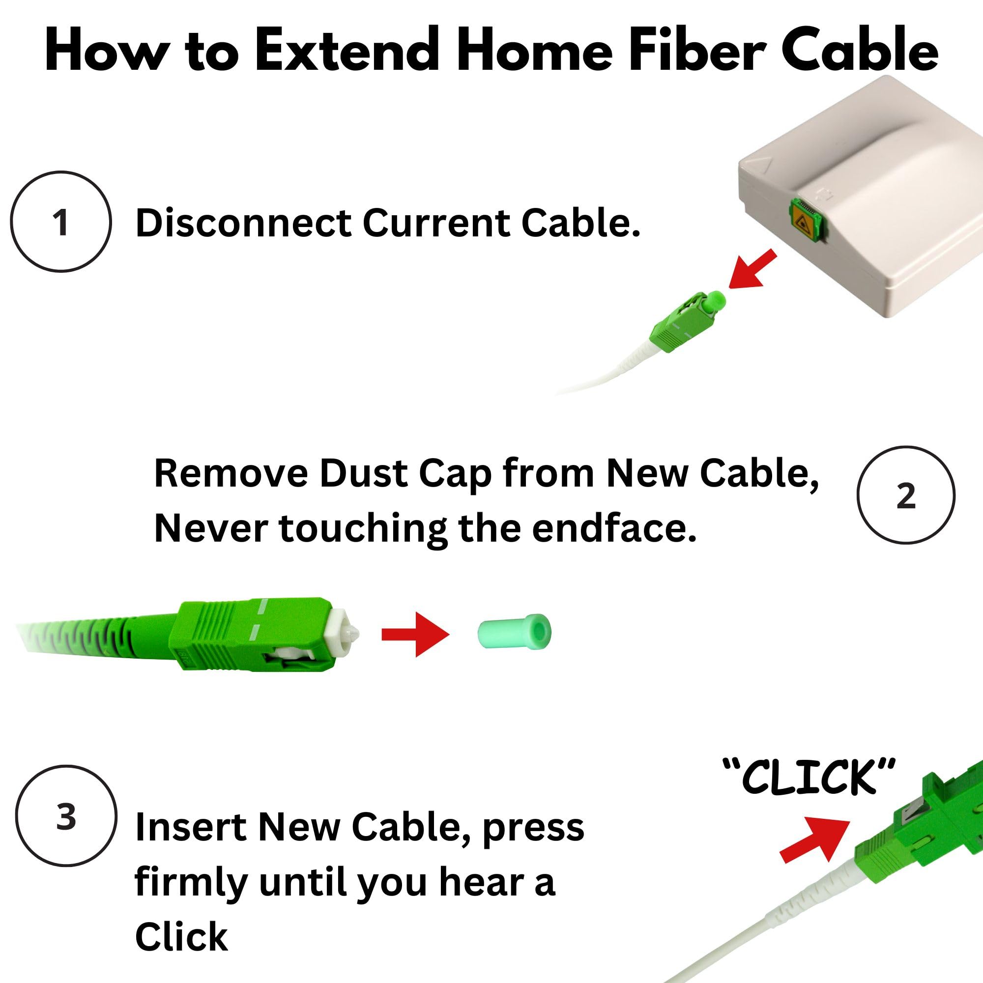 High-Speed 30ft SC/APC to SC/APC Single Mode Fiber Optic Patch Cable - 10M Simplex Optical Internet Cable for Home & Office Networks - Perfect for Fiber Internet, CCTV, and Network Extensions