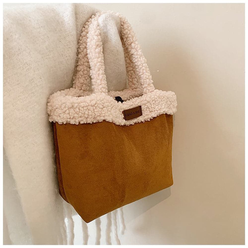 AG Collective Fluffy Trim Handbag - Small Minimalist Crossbody Purse for Women | Perfect for Everyday Use, Date Night & Special Occasions