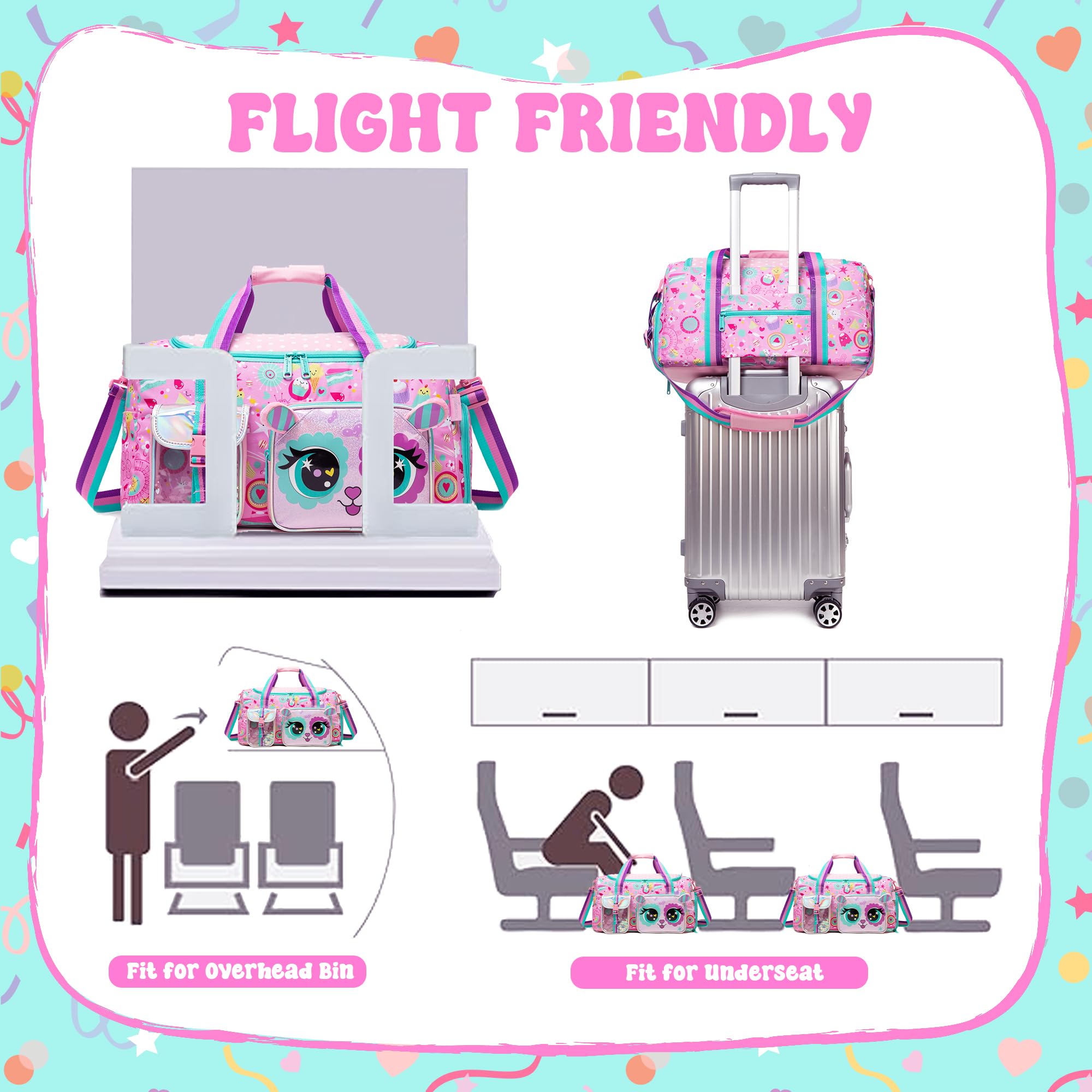 **Kids Duffle Bag for Girls - Travel, Dance, Gym & Overnight Weekender Bag with Shoe Compartment | Perfect for School, Sports & Weekend Getaways**