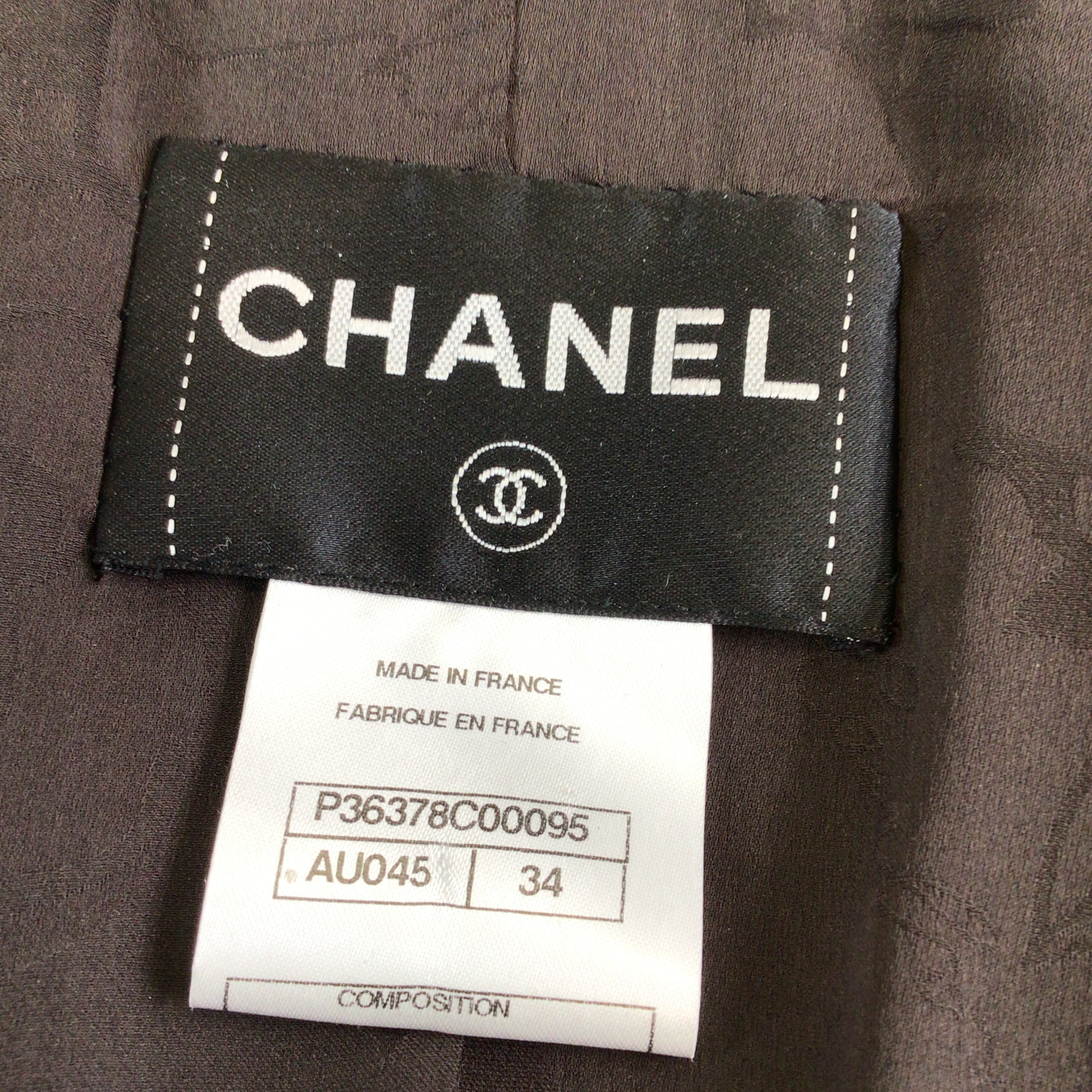 Chanel Brown Pearl Embellished Silk Lined Lambskin Leather Jacket for Women | Luxury Designer Outerwear | Perfect for Evening Events & Special Occasions