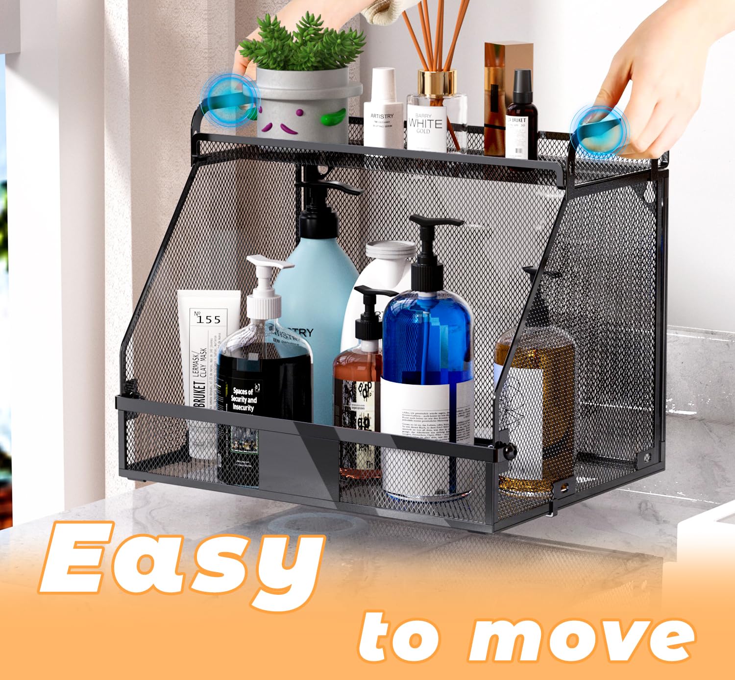2 Pack Stackable Hanging Fruit Baskets for Kitchen - Onion, Potato & Vegetable Storage - Perfect for Pantry & Wall Organization