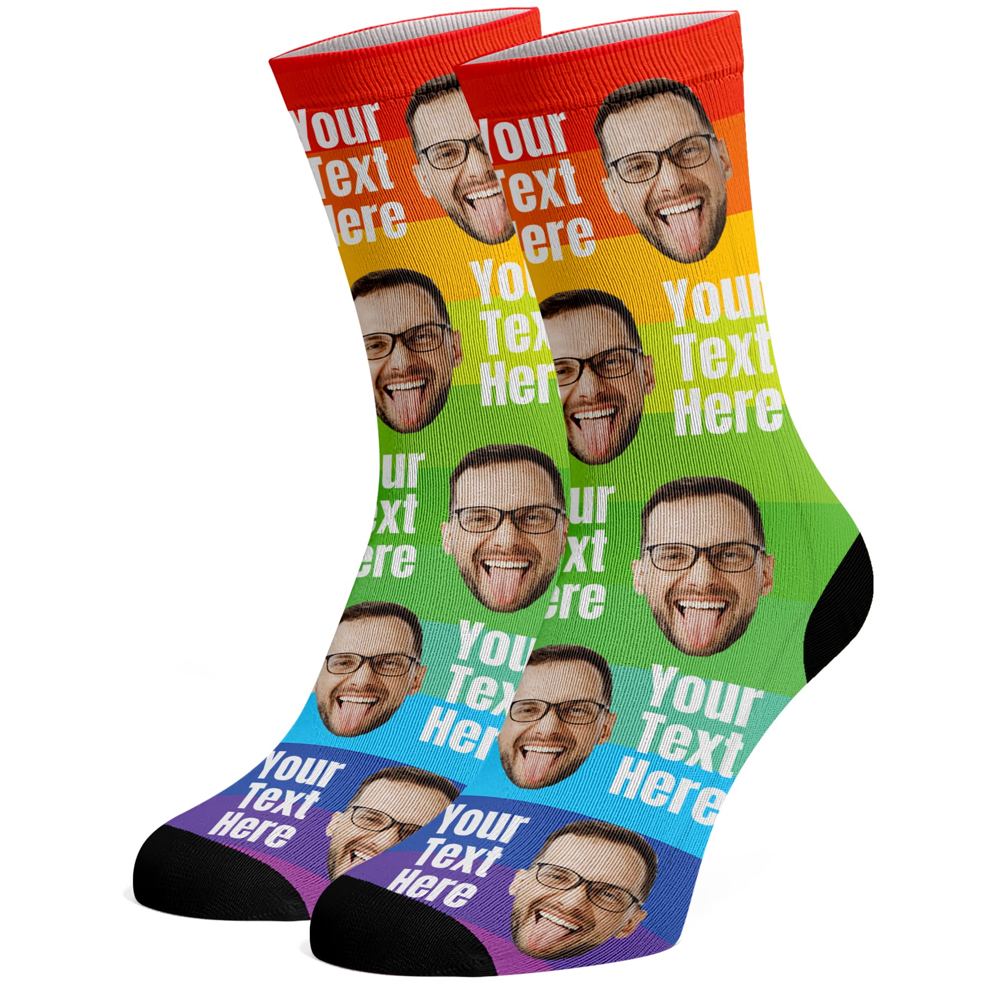 Custom Face Socks - Funny Personalized Socks with Faces for Men & Women - Perfect Gift for Cat & Dog Lovers - Great for Parties, Cosplay & Unique Gifts