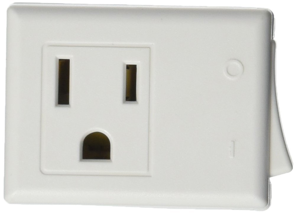 Leviton 1470-W 15 Amp 125V AC 3-Wire Grounded Outlet Tap with ON/OFF Switch, White (30 Pack) - Ideal for Home Office, Kitchen, and Workshop Power Strip Extension