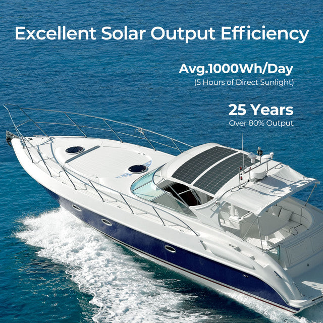 Renogy 200W 12V Flexible Monocrystalline Solar Panel - Lightweight & Durable for RV, Boat, Marine, Off-Grid Power & Camping