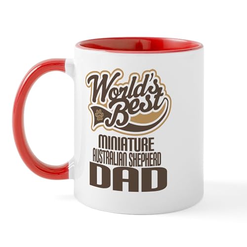 White/Red Inside - Miniature Australian Shepherd Dad Mug
