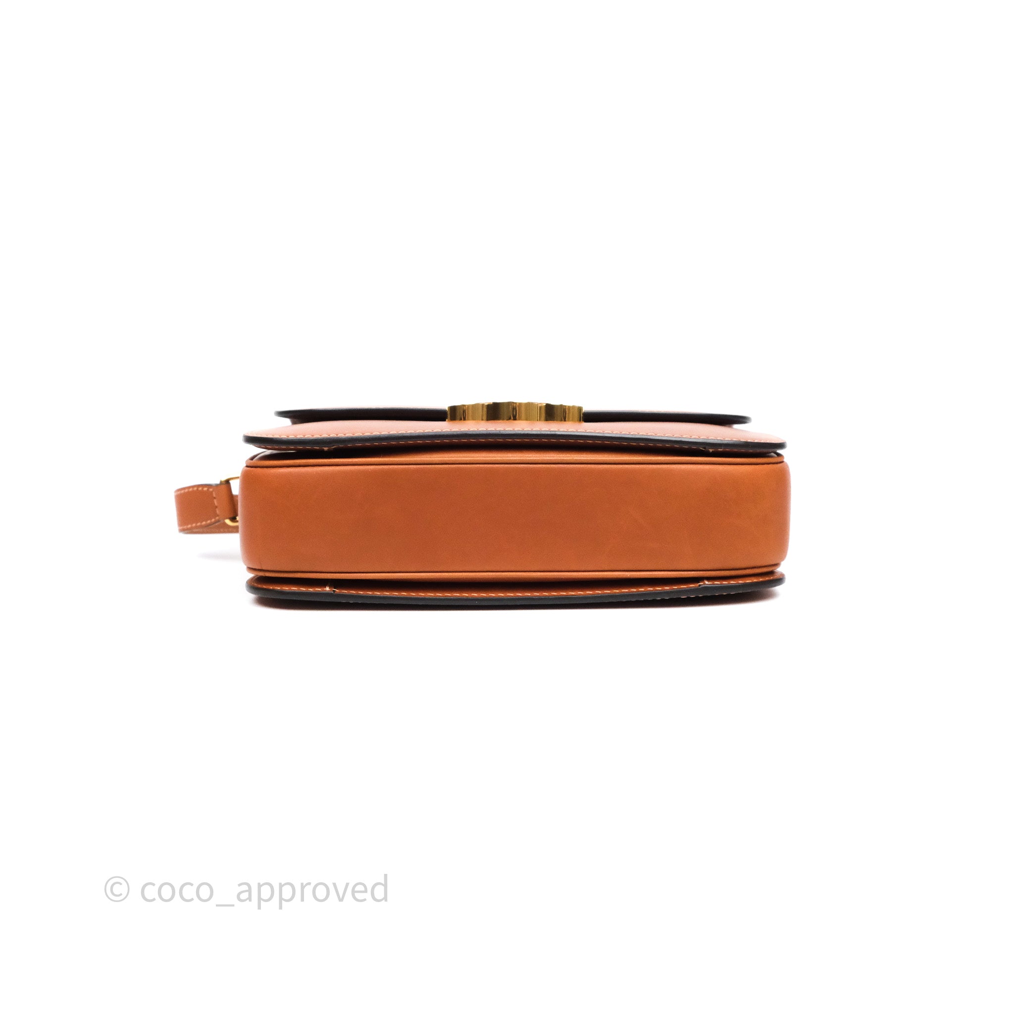 Celine Medium Triomphe Bag in Tan Natural Calfskin Leather - Luxury Crossbody Handbag for Women, Perfect for Work, Travel & Everyday Use