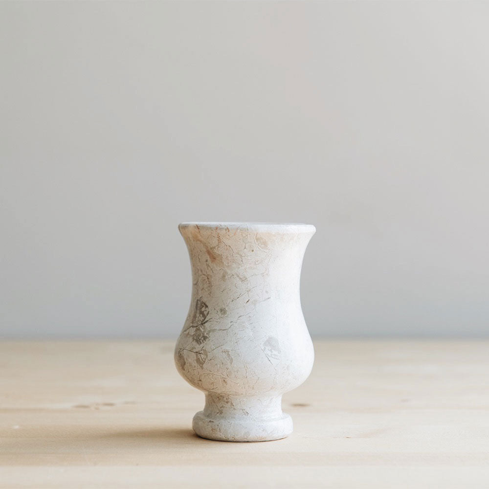 Elegant Small Marble Tulip Vase - Handcrafted Home Decor for Centerpieces, Wedding Decorations & Tabletop Displays