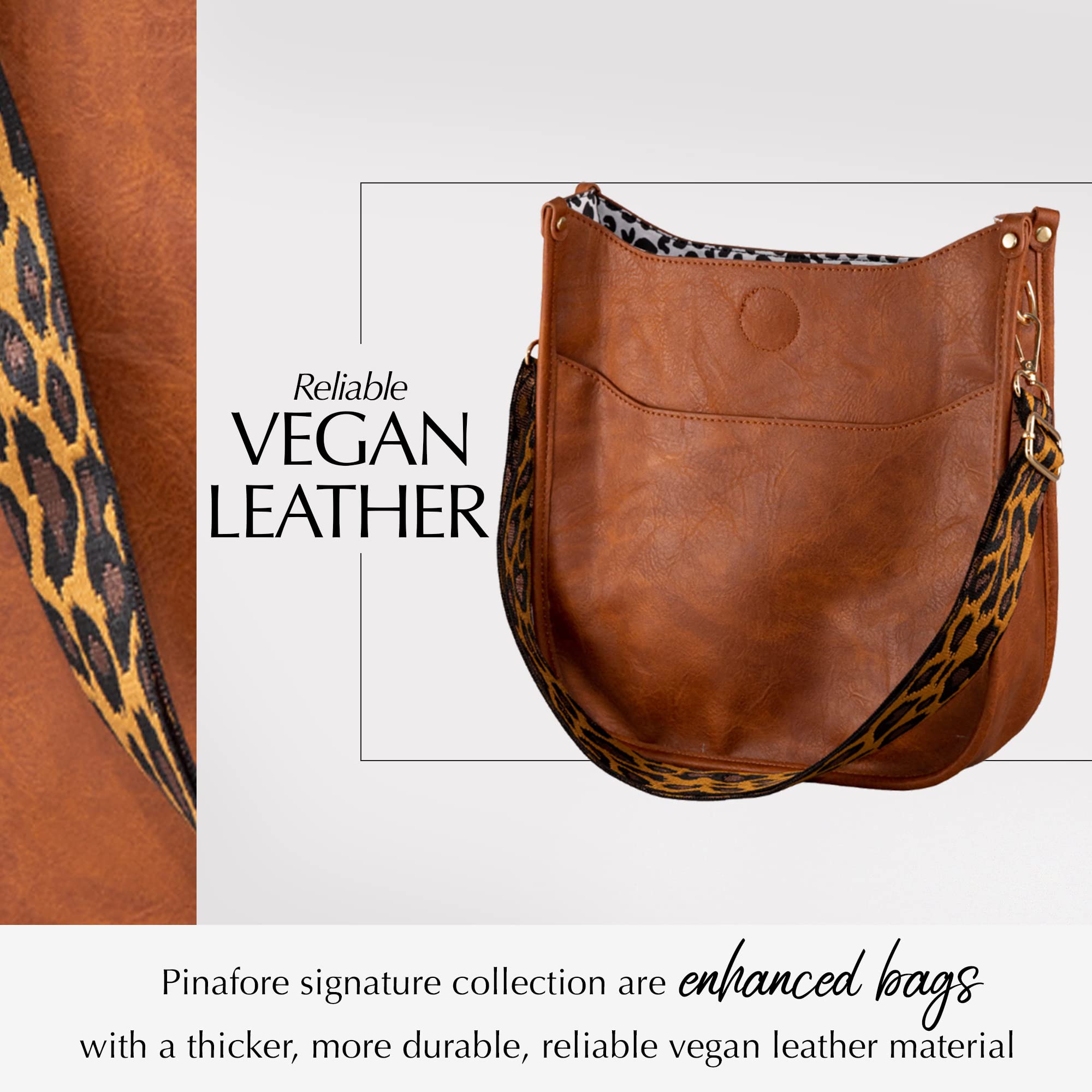 Stylish Vegan Leather Pinafore Crossbody Shoulder Bag with Adjustable Strap - Perfect for Work, Travel & Everyday Use