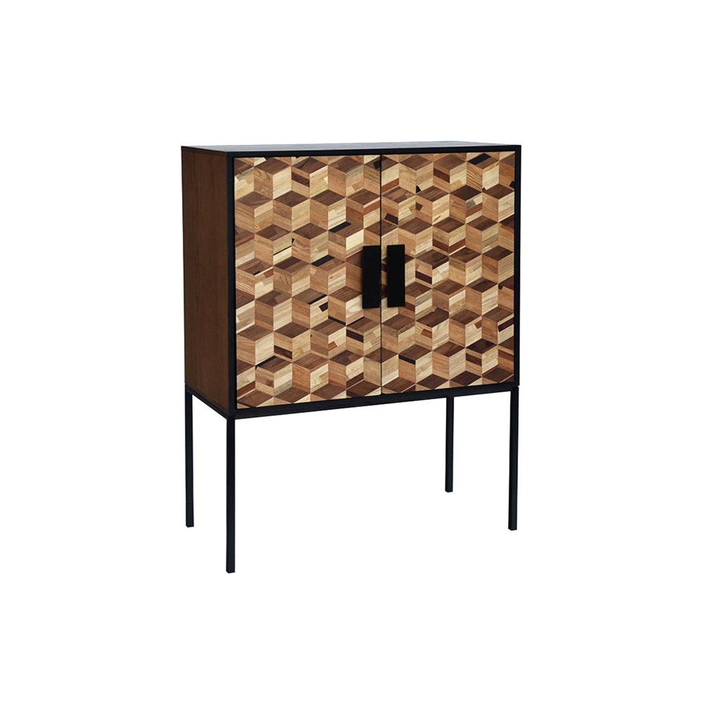 Philos 2-Door Brick Cabinet - Stylish Storage Solution for Living Room, Bedroom, or Office Organization