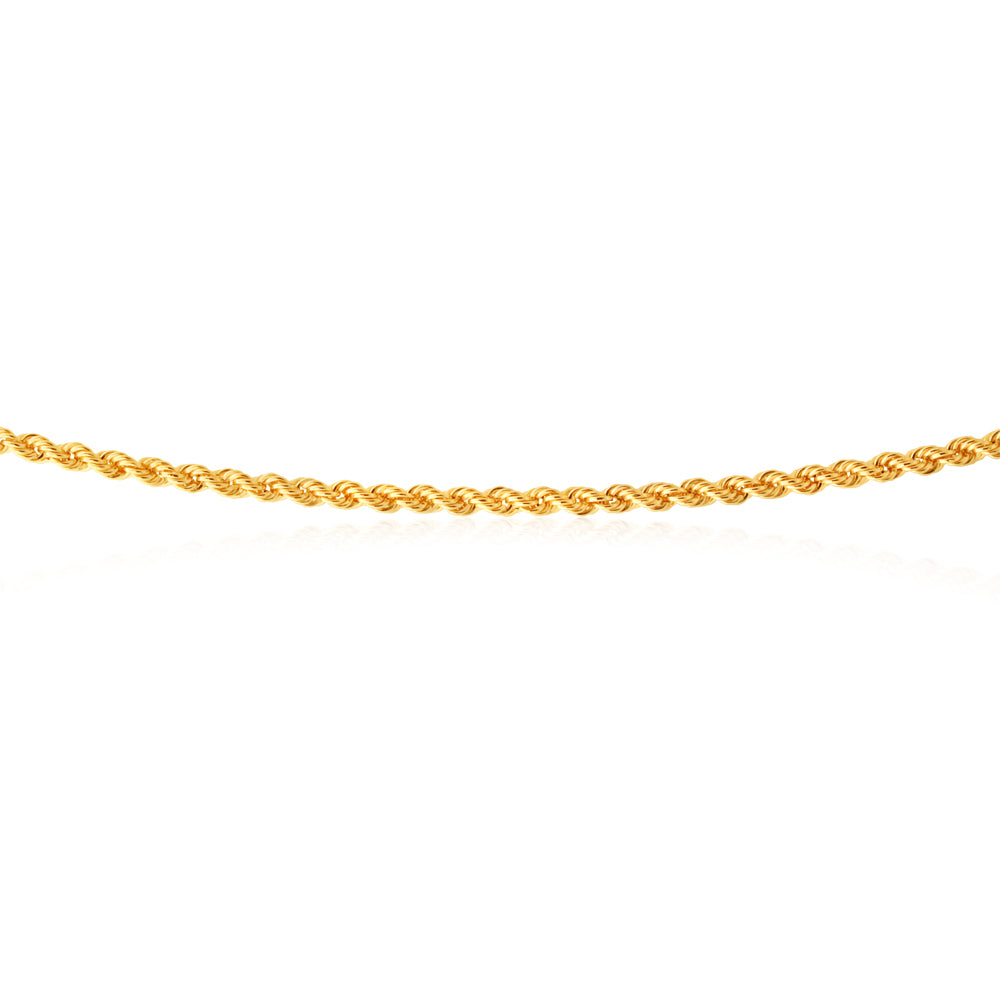 9ct Yellow Gold 45cm Rope Chain Necklace for Women - Dainty & Elegant Jewelry Gift for Her - Perfect for Everyday Wear, Special Occasions & Layering