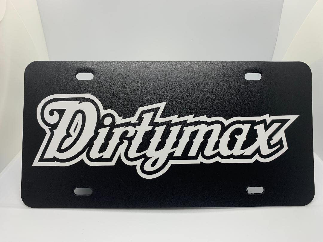 Funny DirtyMax Vanity Plate Decal Sticker for Chevy/GMC 1500 6.6L Turbo Diesel Trucks - Perfect for Car Enthusiasts & Prank Gifts