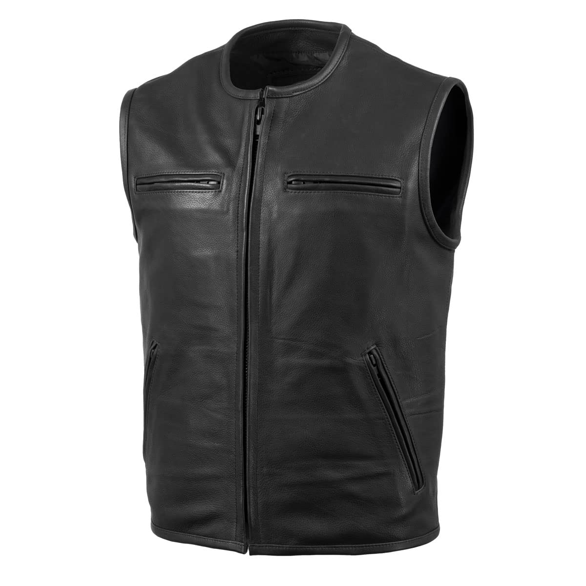 Premium Black Leather Motorcycle Vest for Men - Made in USA by Milwaukee Leather | Durable Biker Rider Vest for Harley, Cruiser & Adventure Riding