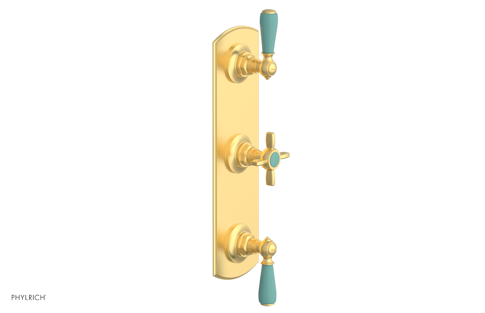 Jamestown Thermostatic Shower Valve with Dual Volume Control - Turquoise Accents (Model 4-740) for Modern Bathroom & Spa Experience