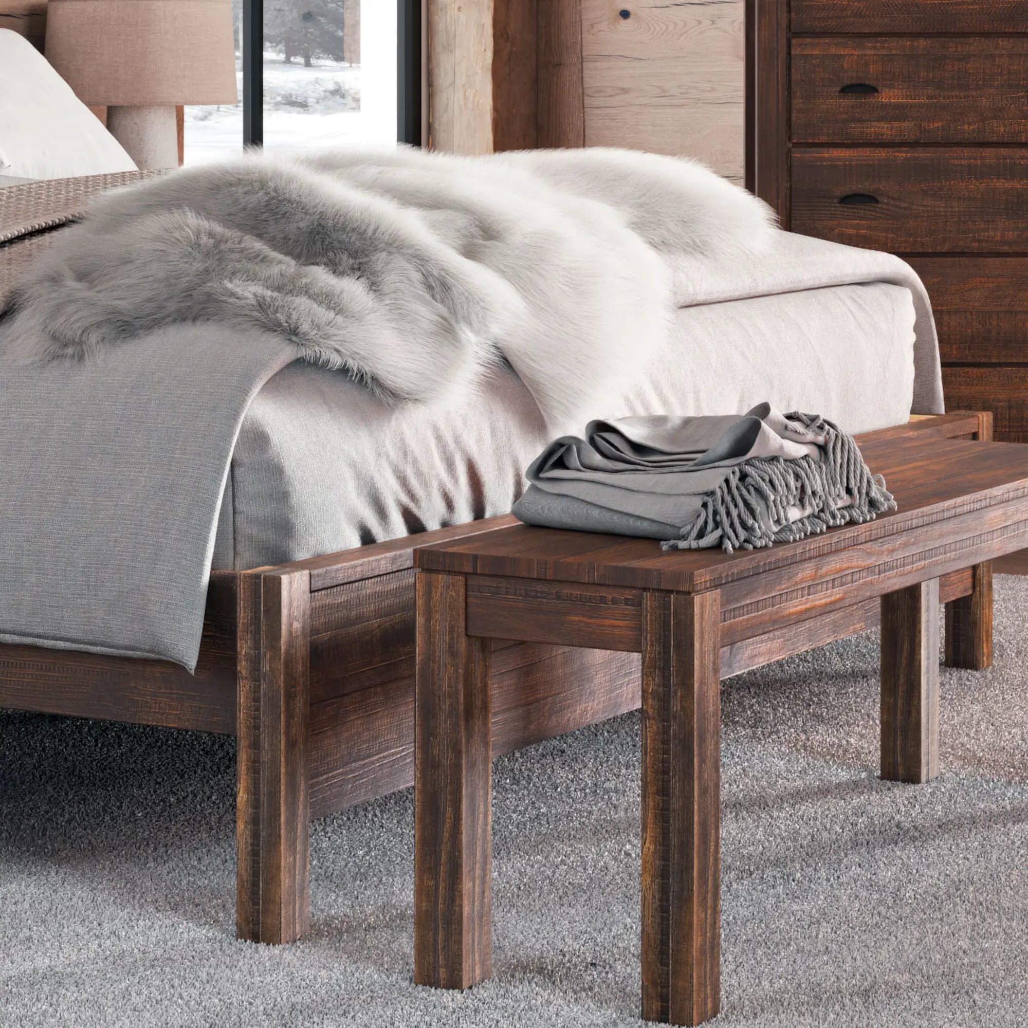 Montauk Solid Wood Bench - Durable & Stylish Entryway, Dining, or Garden Seating for Home & Outdoor Use