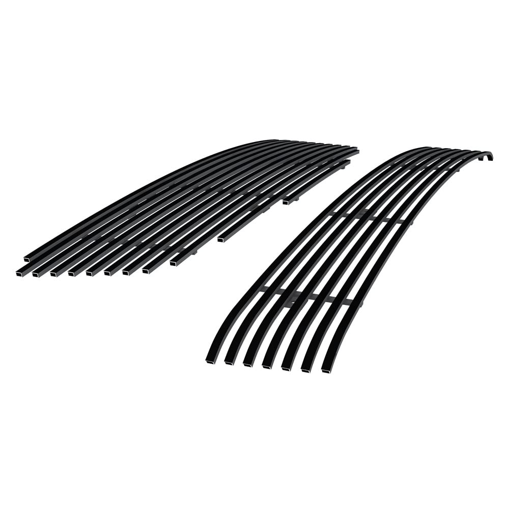 APS Compatible with Nissan Altima 2005-2006 Upper & Lower Bumper Grille Insert Combo - Black Billet Front Grill Replacement (Part #N87965H) - Upgrade Your Car's Style & Protection