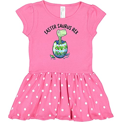Inktastic Easter Saurus Rex Dinosaur Hatching Easter Egg Baby Dress - Cute Dino Themed Outfit for Easter Celebrations, Baby Showers & Photo Shoots
