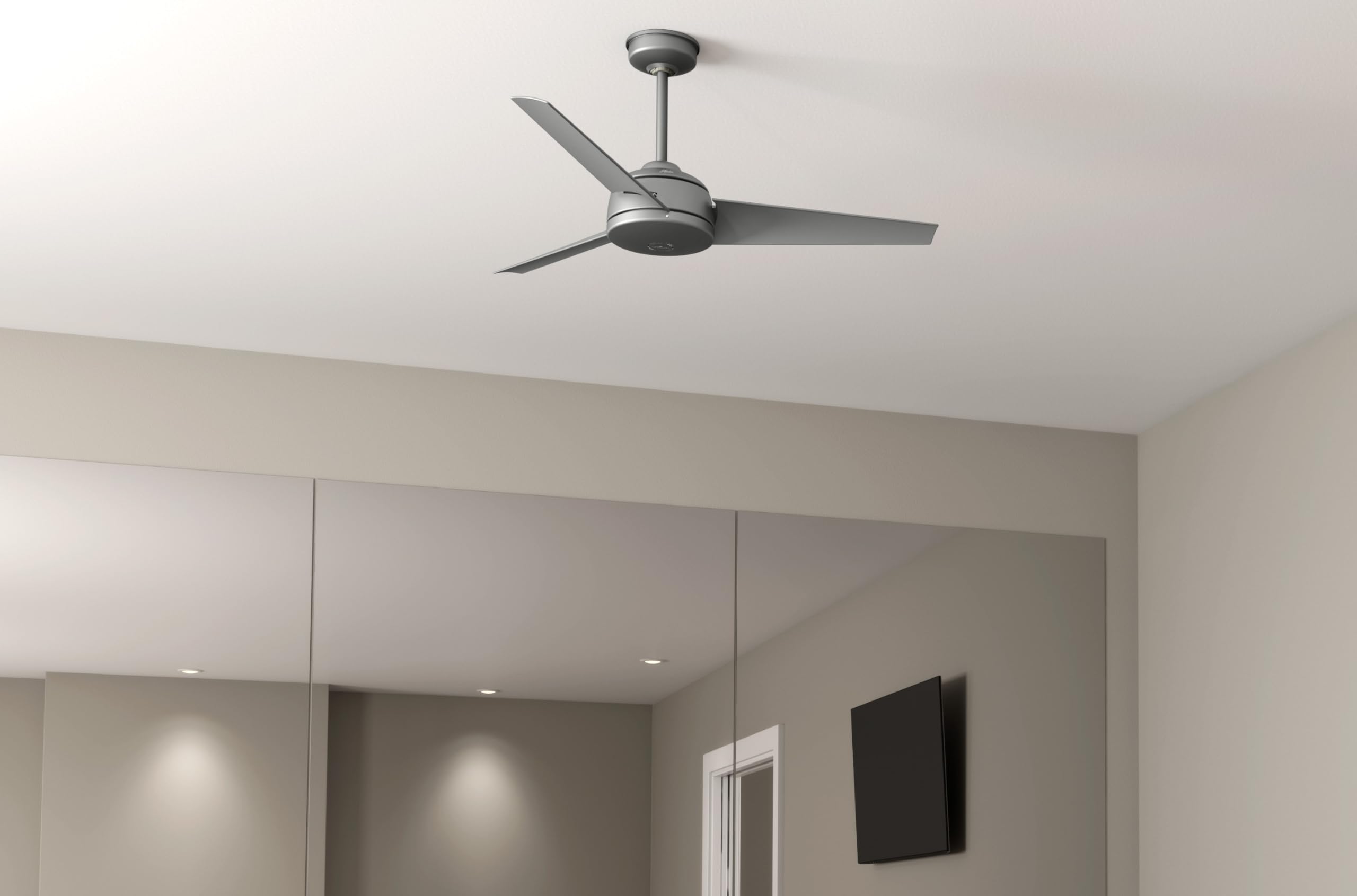 Hunter Fan 52 Inch Matte Silver Outdoor Ceiling Fan with 3 Blades - Weather Resistant, Energy Efficient - Perfect for Patio, Deck, and Covered Porch Areas (Renewed)