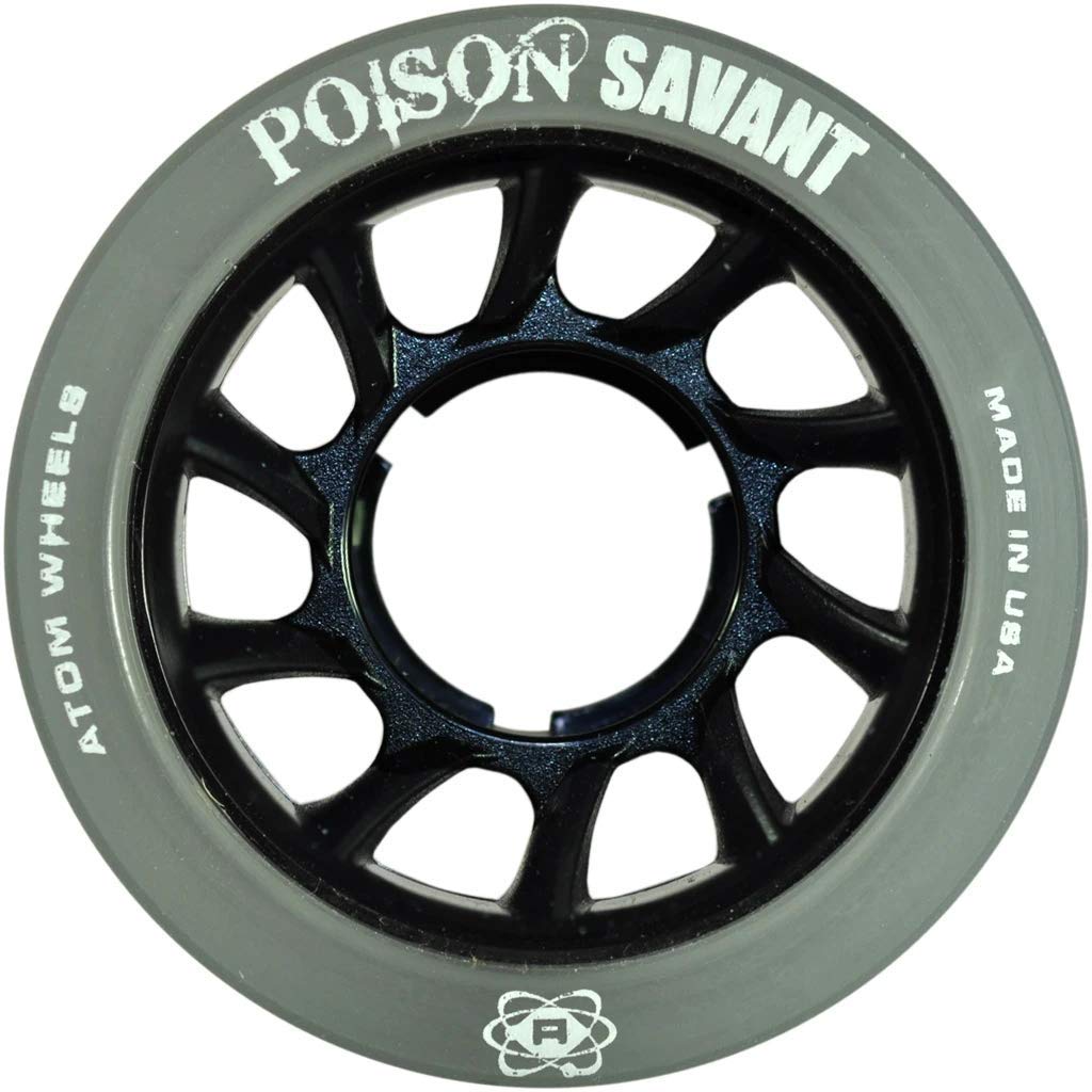 Poison Savant Skate Wheels - 4 Pack Black - High Performance Skateboard Wheels for Street & Park Skating