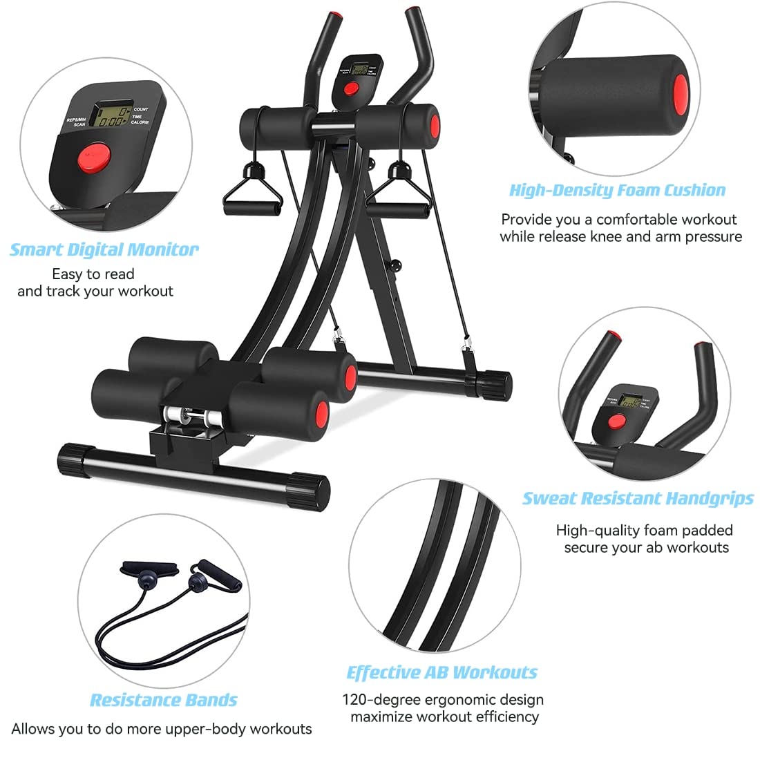 AB Workout Equipment - Adjustable Home Gym Ab Machine for Core Strength Training & Abdominal Exercises | Perfect for Home Fitness & Toning