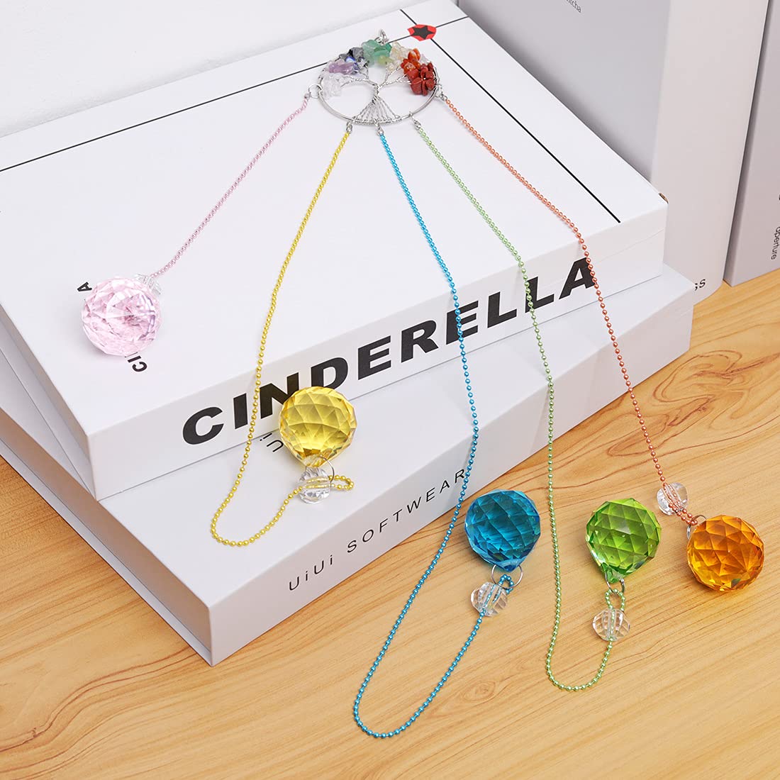 Rainbow Crystal Prism Ball Suncatcher - Tree of Life Hanging Ornament with Rainbow Maker for Windows, Home & Garden Decor - Creates Stunning Light Effects for Meditation Rooms, Nurseries and Outdoor Spaces