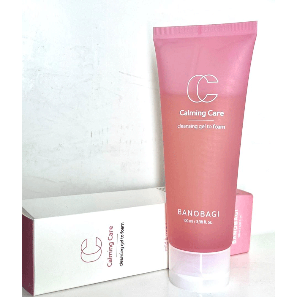 BANOBAGI Calming Care Cleansing Gel to Foam 100ml - Gentle Foaming Face Wash for Sensitive Skin, Hydrating & Soothing Facial Cleanser - Perfect for Daily Skincare Routine & Post-Workout Refresh