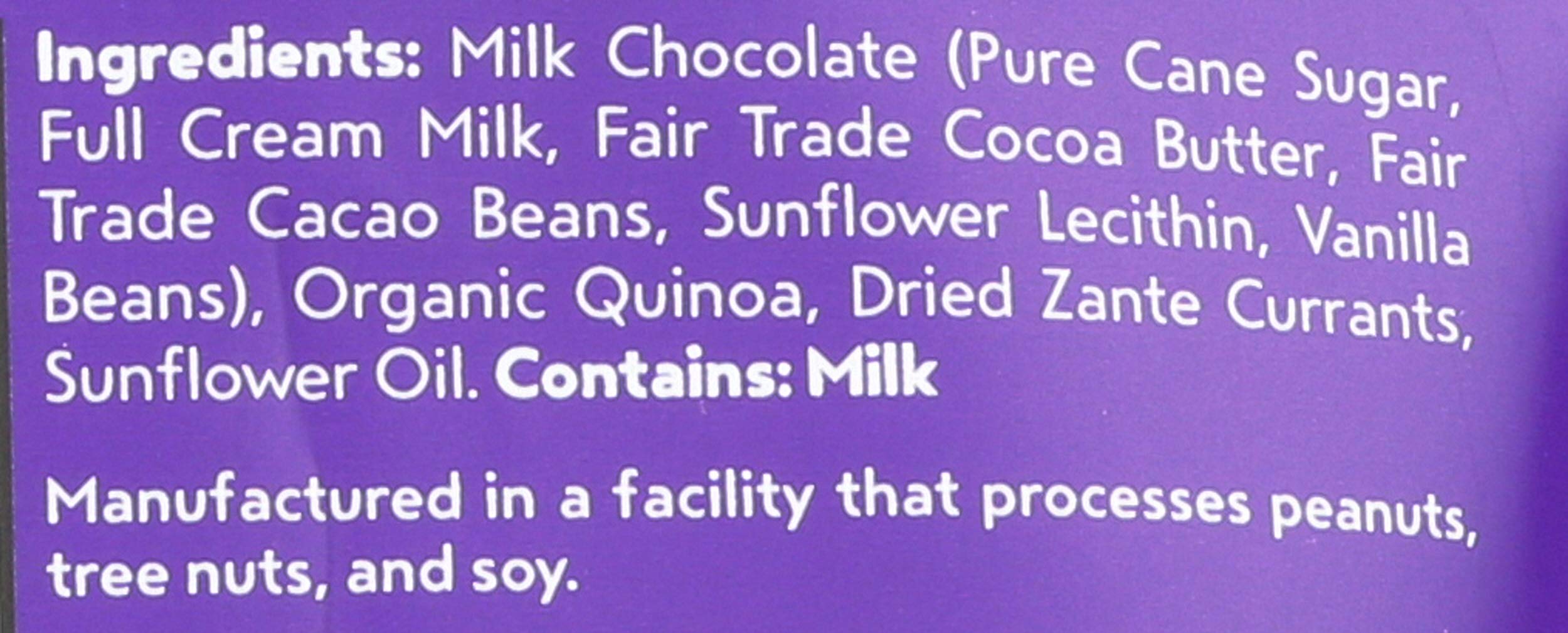 Undercover Chocolate Quinoa Crisps - Milk Chocolate with Currants | 8-Pack (2oz Bags) | Gluten Free, Nut-Free, Allergen Friendly, Kosher Certified Snacks | Perfect for School Lunches, Office Snacks & Healthy On-the-Go Treats