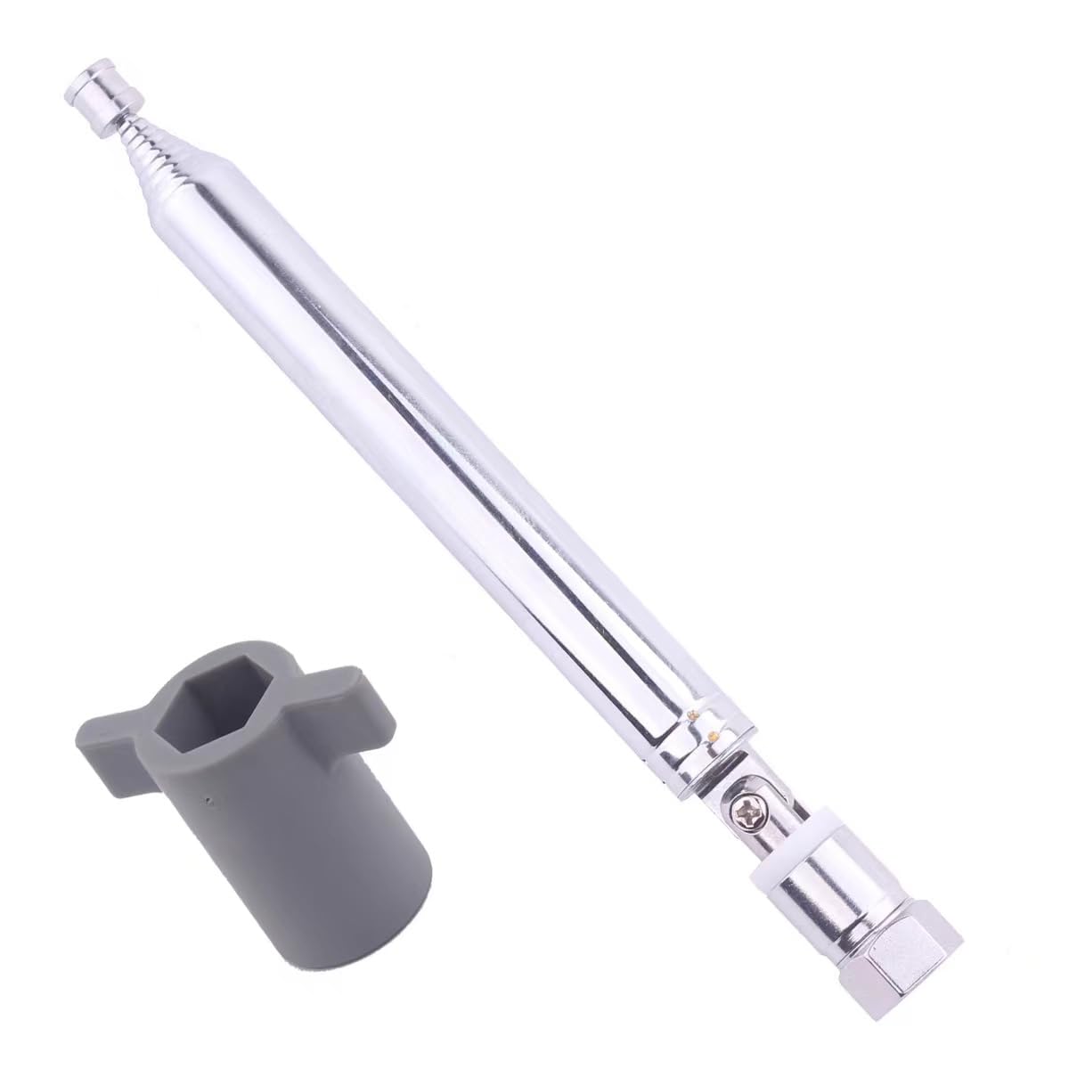 12-Section Telescopic FM Antenna 75 Ohm Unbalanced F Connector for Tivoli Audio Model One/Two/Three & Compatible Radios - Perfect for Home, Office and Outdoor Music Listening