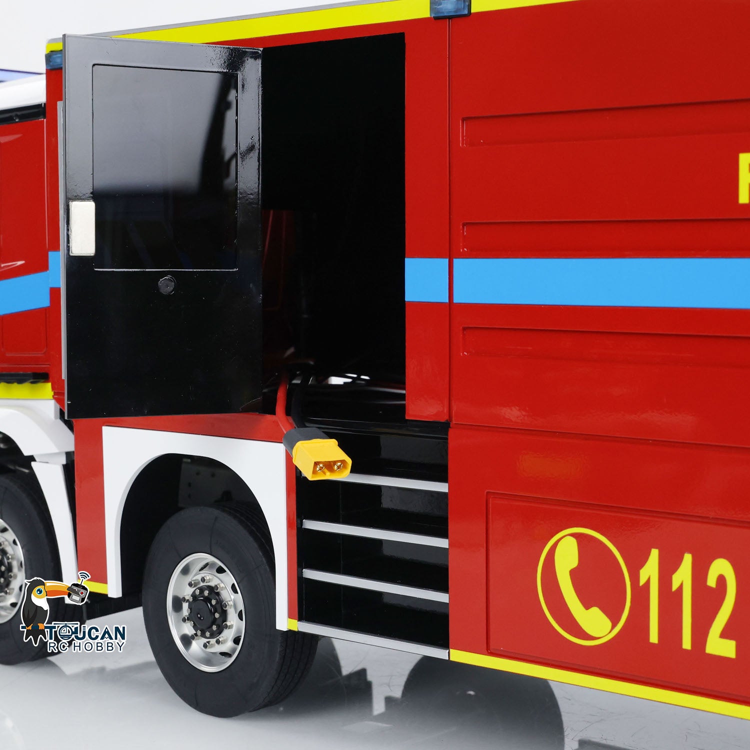 1/14 Scale 8x8 RC Fire Truck with Light & Sound - Metal Chassis, Pre-Assembled & Painted - Includes Motor, ESC & Servo - Remote Control Fire Engine for Kids & Adults - Perfect for Collecting, Racing & Emergency Simulation Play