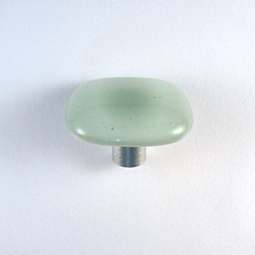 Mountain Mist Glass Cabinet Knobs - 2PC Set, Rounded Square Green Glass Knobs, Colormax Collection (118 Colors) | Perfect for Kitchen Cabinets, Bathroom Vanities & Furniture Drawers