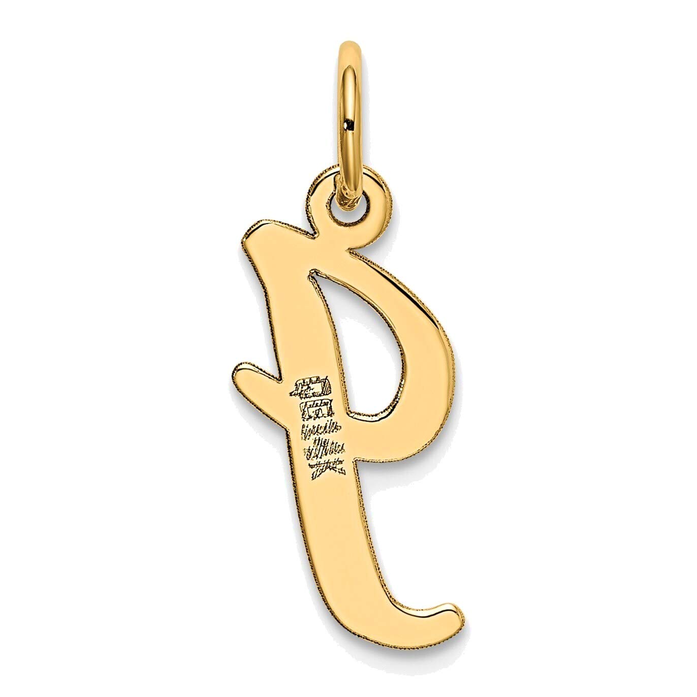 14K Yellow Gold Medium Script Initial I Charm Necklace for Women - Personalized Name Jewelry Gift for Birthday, Anniversary & Valentine's Day