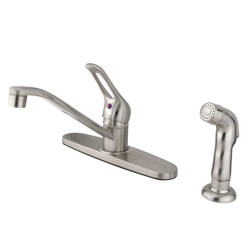 Kingston Brass KB562SP Wyndham Single Handle Centerset Kitchen Faucet - Chrome Finish, High Arc Spout, Easy Installation for Modern Kitchens