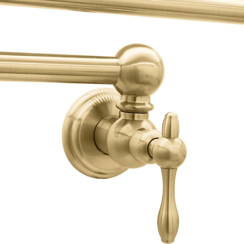 ZLINE Rembrandt Pot Filler Faucet - Champagne Bronze Finish (REM FPF CB) | Wall-Mounted Kitchen Sink Faucet for Easy Pot Filling & Cooking
