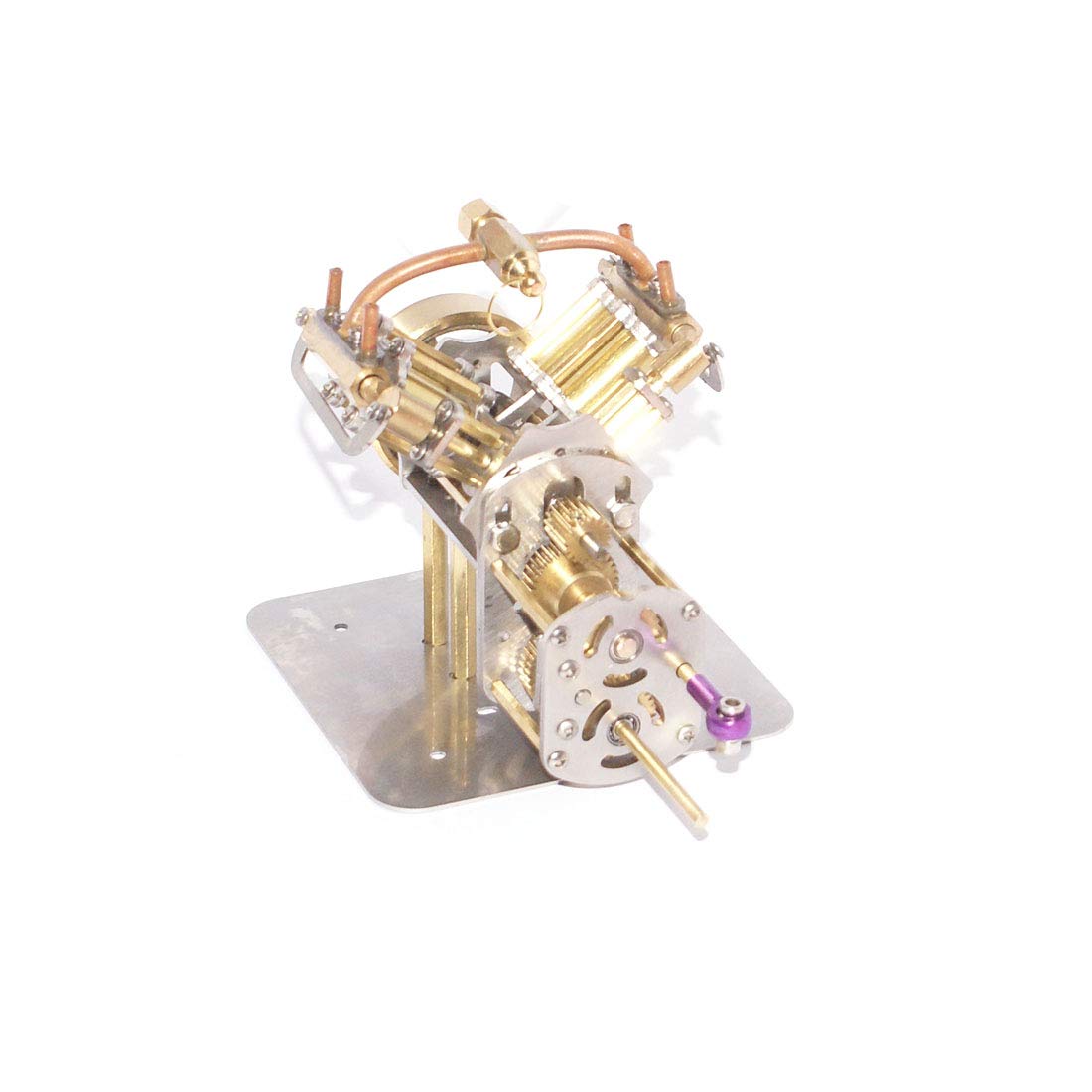 Mini V4 Steam Engine Model Kit with Reverse Gearbox - Educational Physics Toy for Teaching, STEM Learning, Science Experiments & Collector's Gift - Perfect for Classroom, Workshop & DIY Enthusiasts