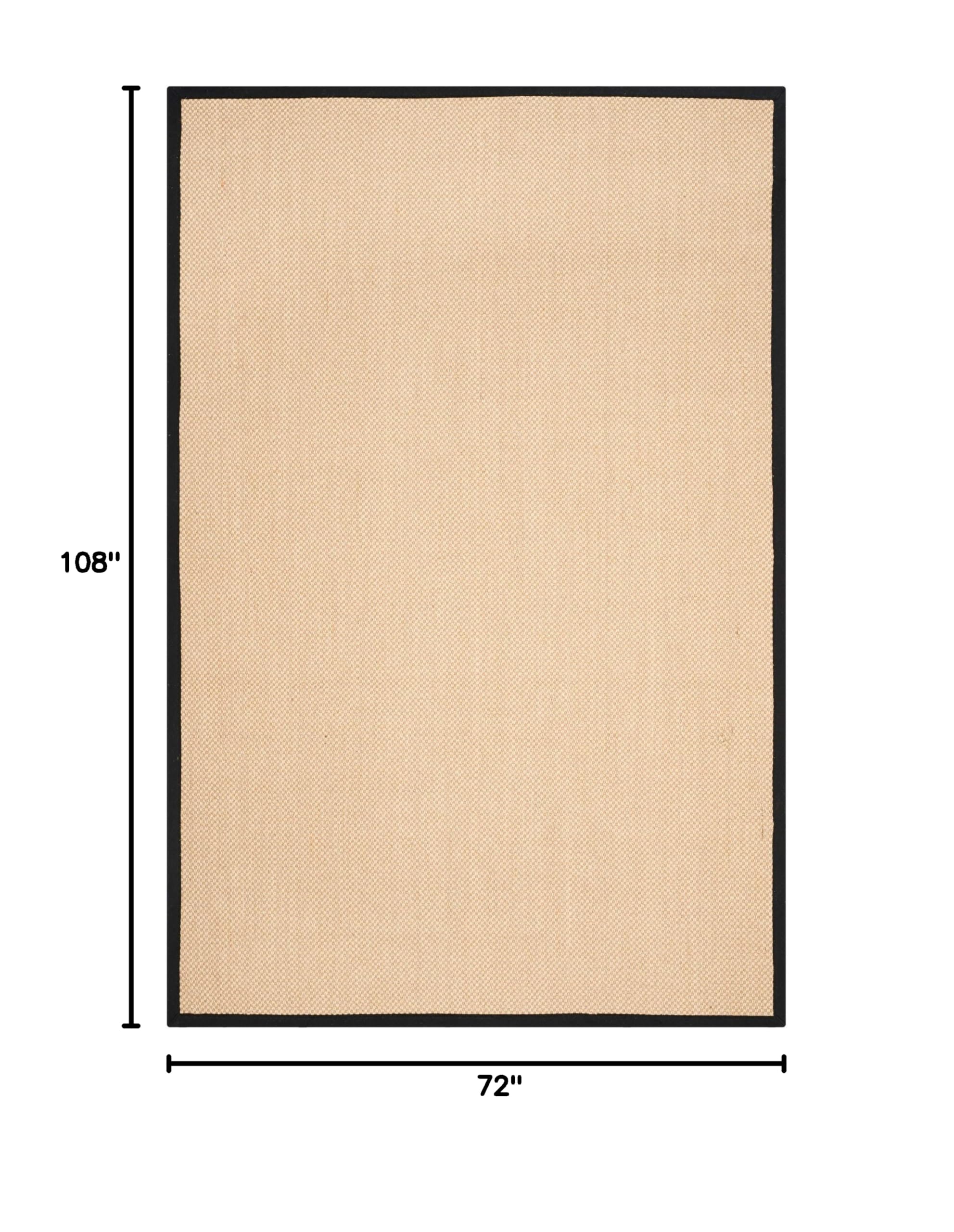 SAFAVIEH Natural Fiber Collection 6' x 9' Area Rug - Maize & Black Sisal Border Design, Easy Care & Durable for High Traffic Areas | Perfect for Living Room, Bedroom, Office & Entryway (NF141A)