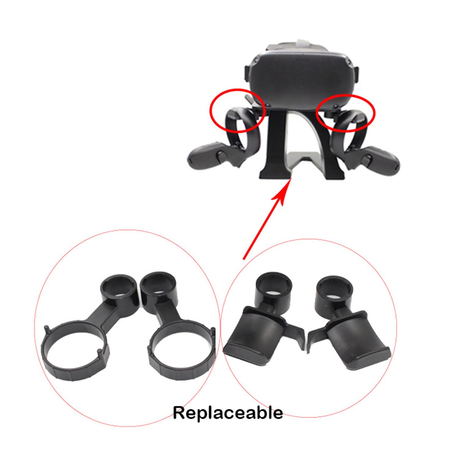 LICHIFIT VR Headset Stand for Meta Quest 3/Quest 2/Quest Pro/Pico 4/Valve Index - Desktop Display Holder with Controller Dock - Perfect for Gaming Setup & Office Organization