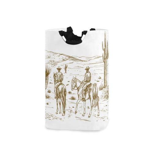 American wild west desert with cowboys